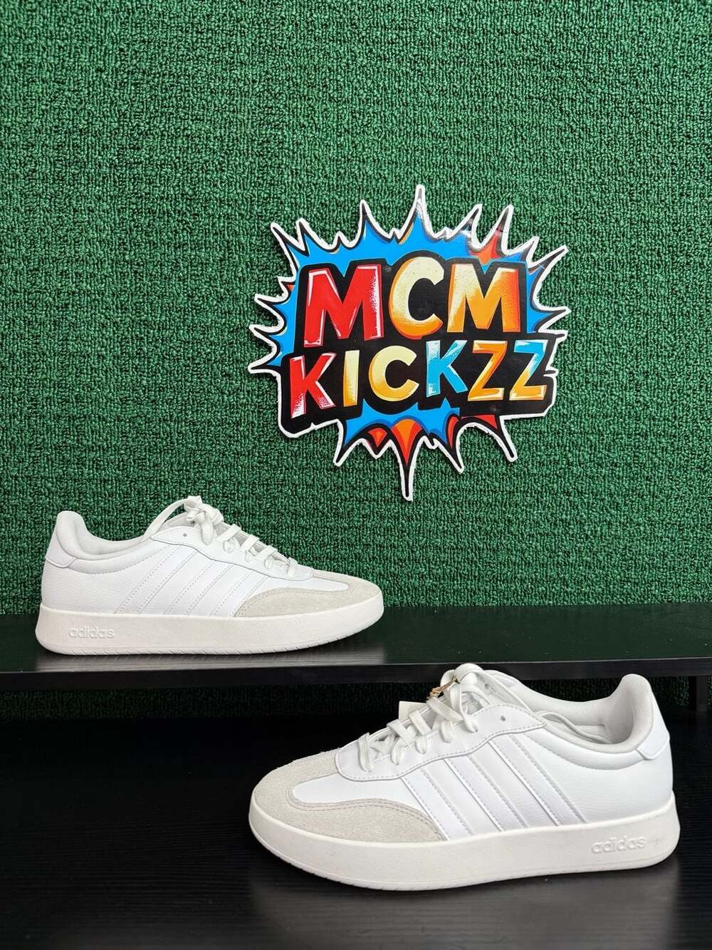 adidas Barreda Leather Low Top Sneakers in White